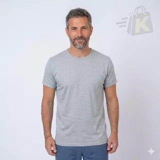 Remera Gris Lisa Básica 100% Algodón Premium