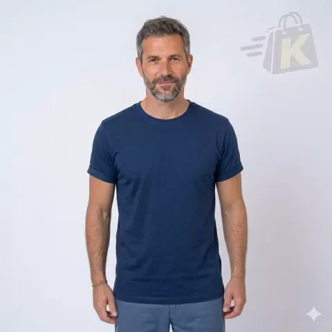 Remera Azul Lisa Básica 100% Algodón Premium