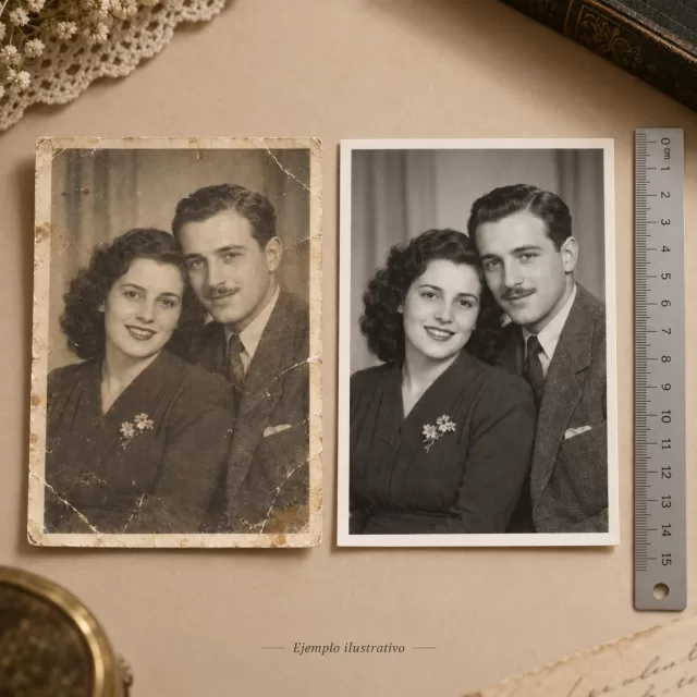 Restauración de fotografías (hasta 15 cm de lado mayor)