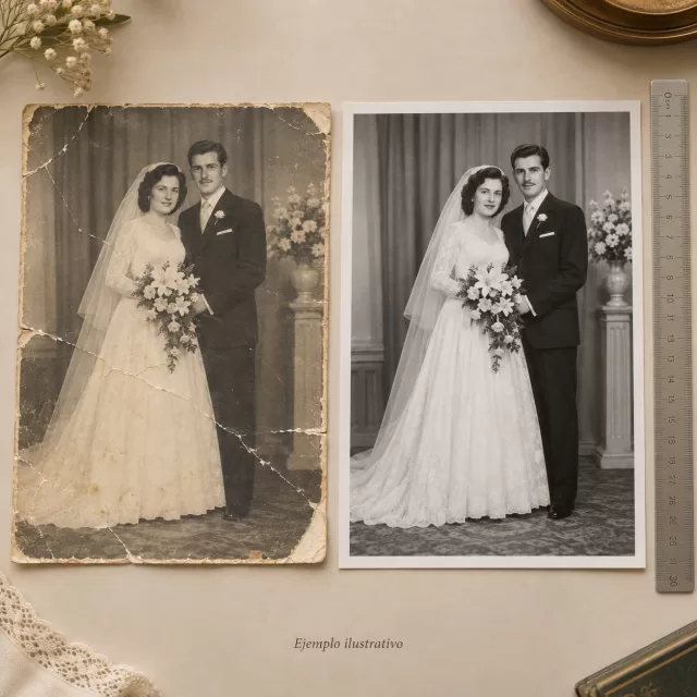 Restauración de fotografías hasta 30 cm de lado mayor