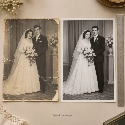 Restauración de fotografías hasta 30 cm de lado mayor